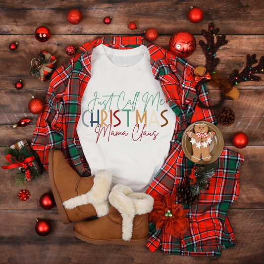 Christmas They call me Mama Claus Women's White Tee