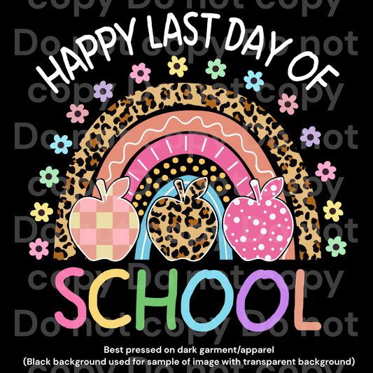 Last day of school rainbow and apples Transfer Film 2179