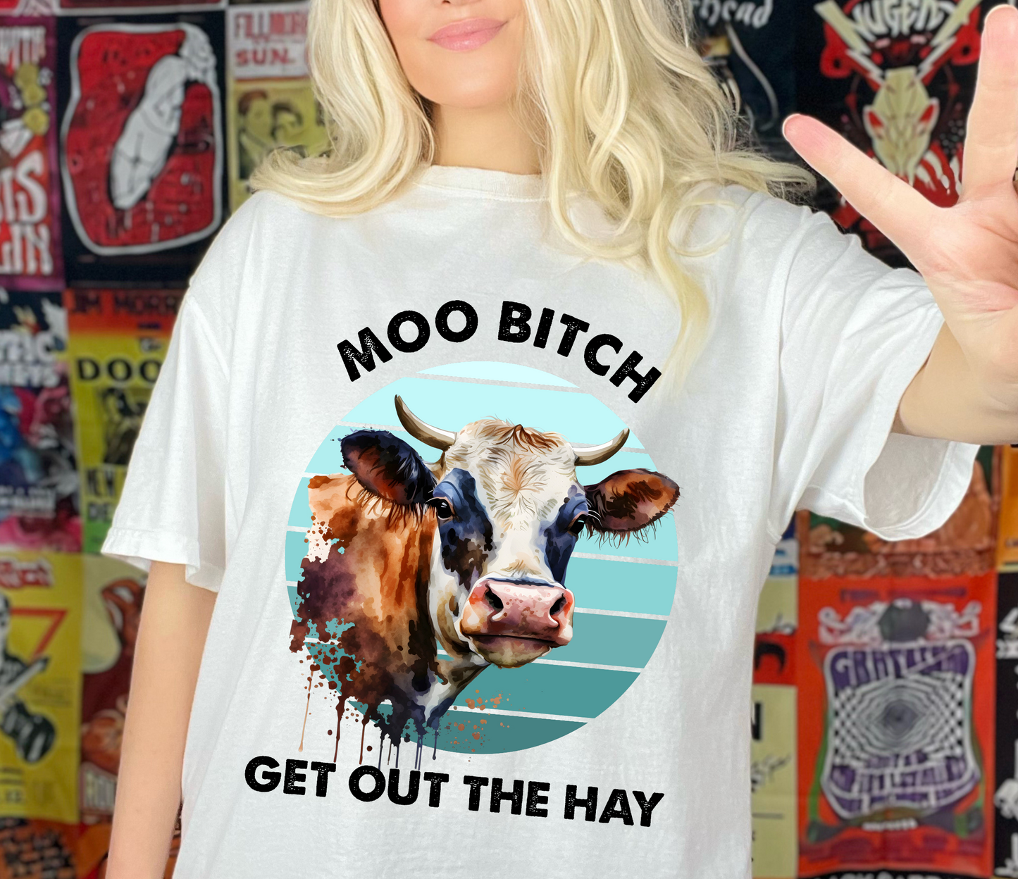 Moo Bitch get out of the way Adult Cotton T-shirt