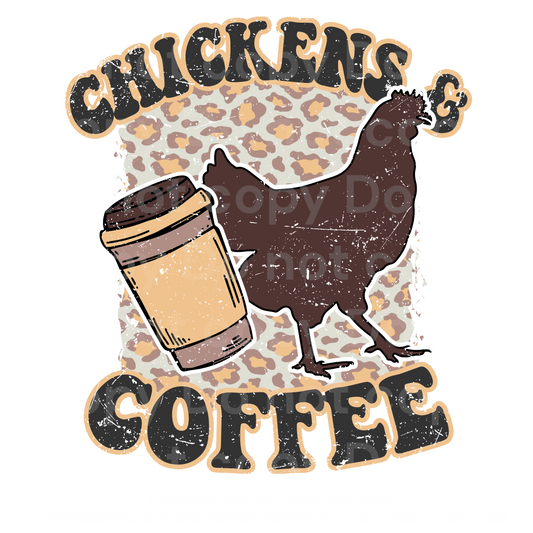 Chicken & Coffee leopard print Transfer Film 485