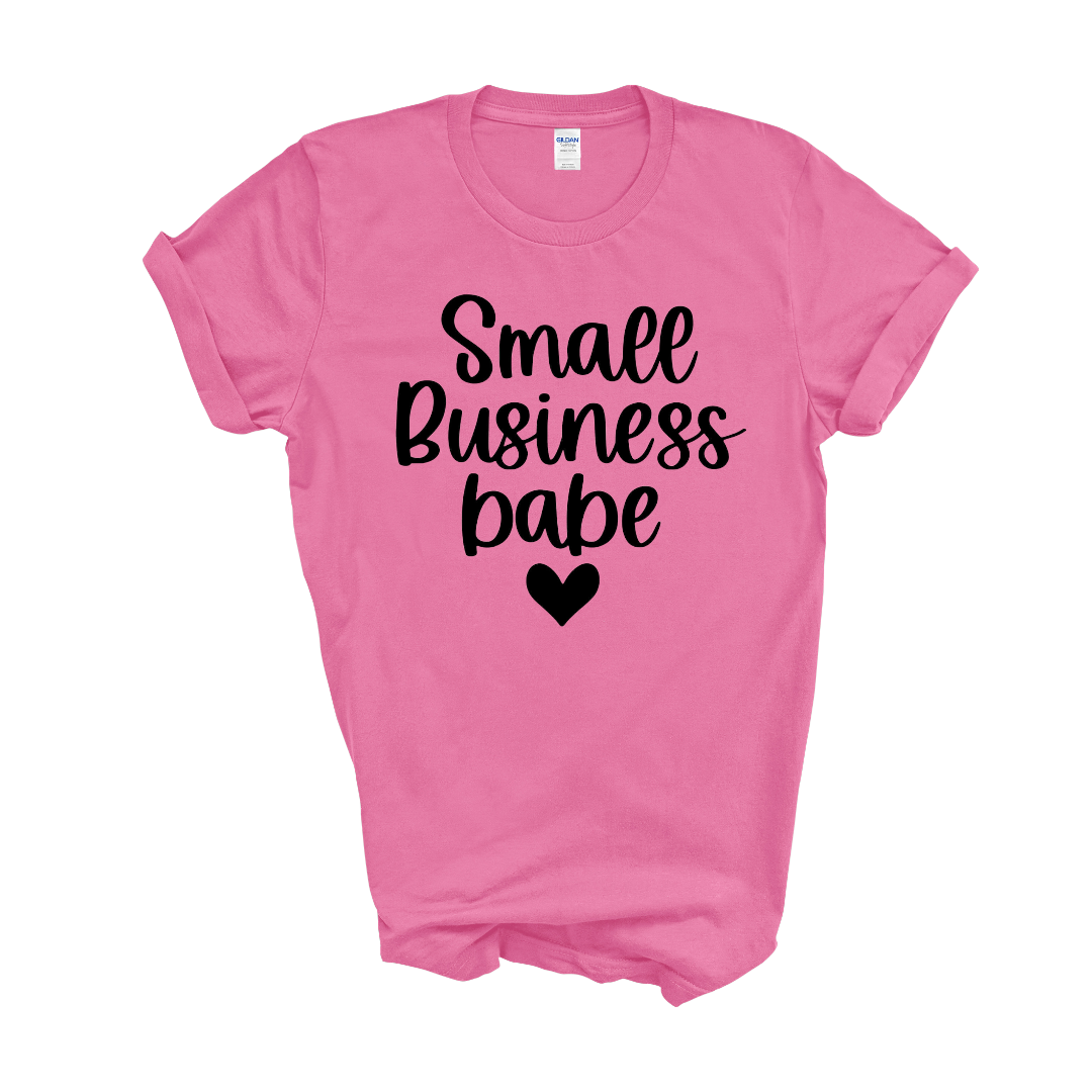 Small Business babe Adult Cotton T-shirt