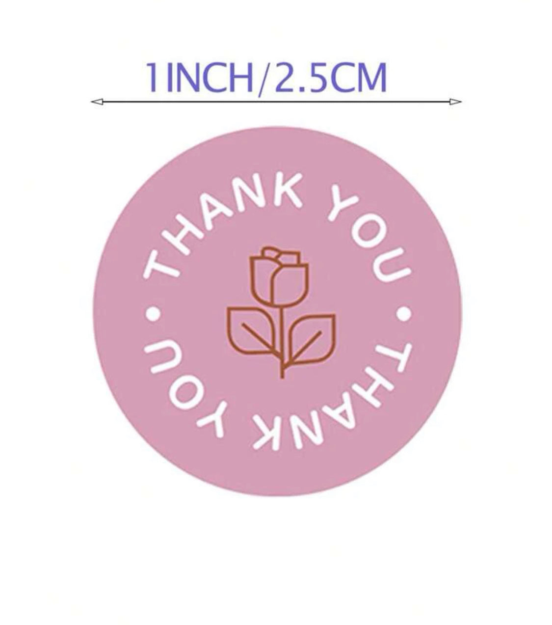 Thank you 1” 4 Color Sticker Roll