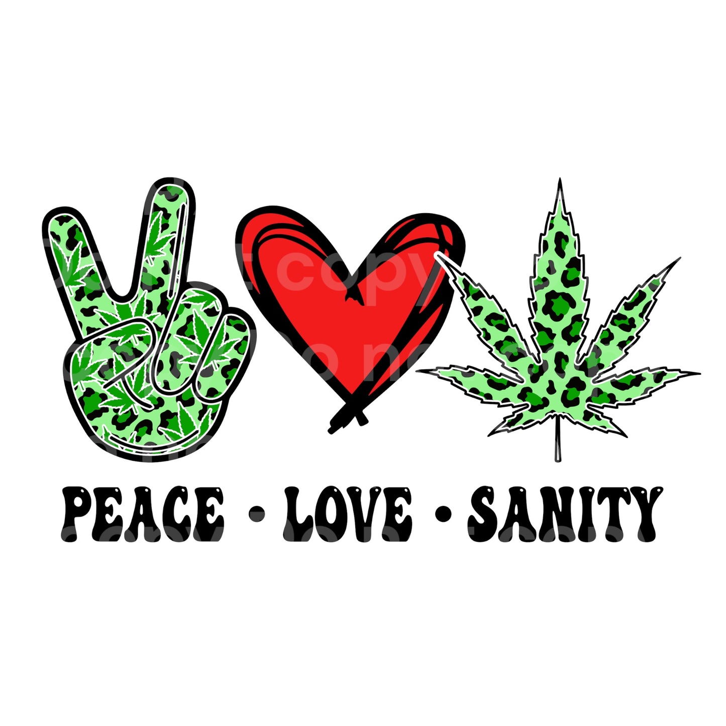 Peace Love Sanity Transfer Film 9121