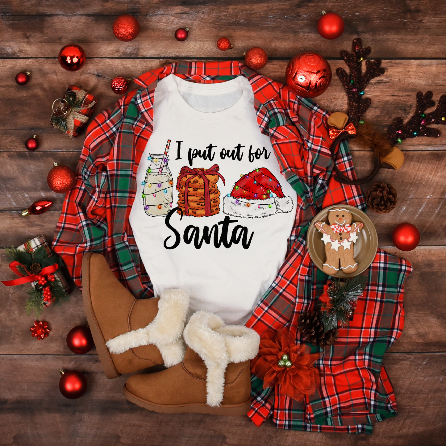 Christmas I Put out for Santa Women's White Tee