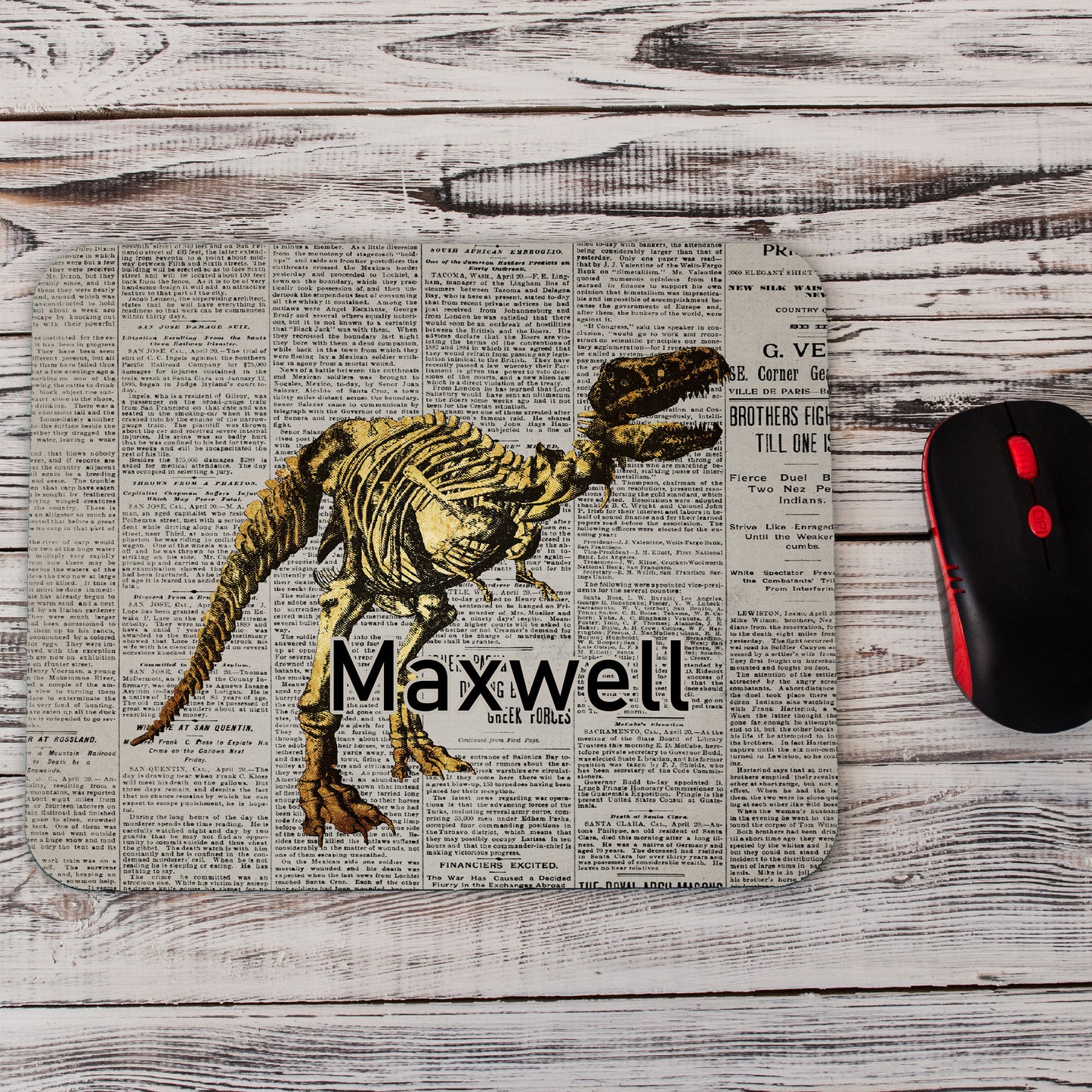 Personalized Vintage Dinosaur Mouse Pad