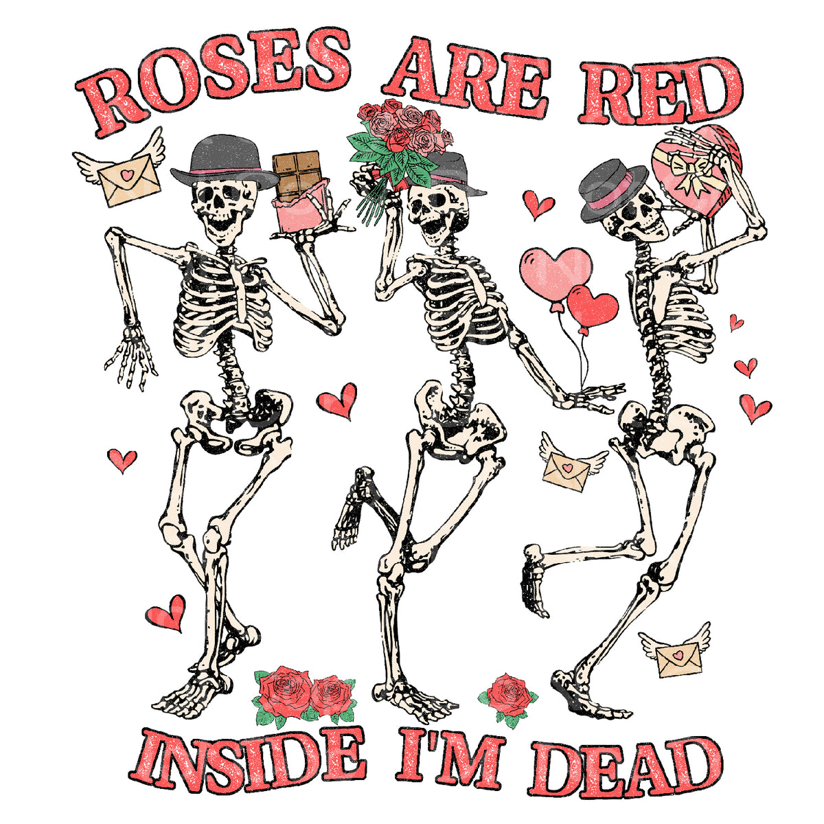 One Skeleton With Roses 3 Skeleton Roses are Red Transfer Film 202 – iheartcustoms