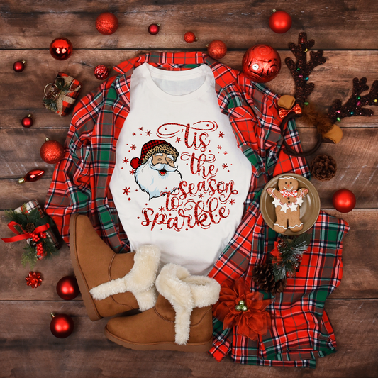 Christmas Santa Tis the Season Women's White Tee