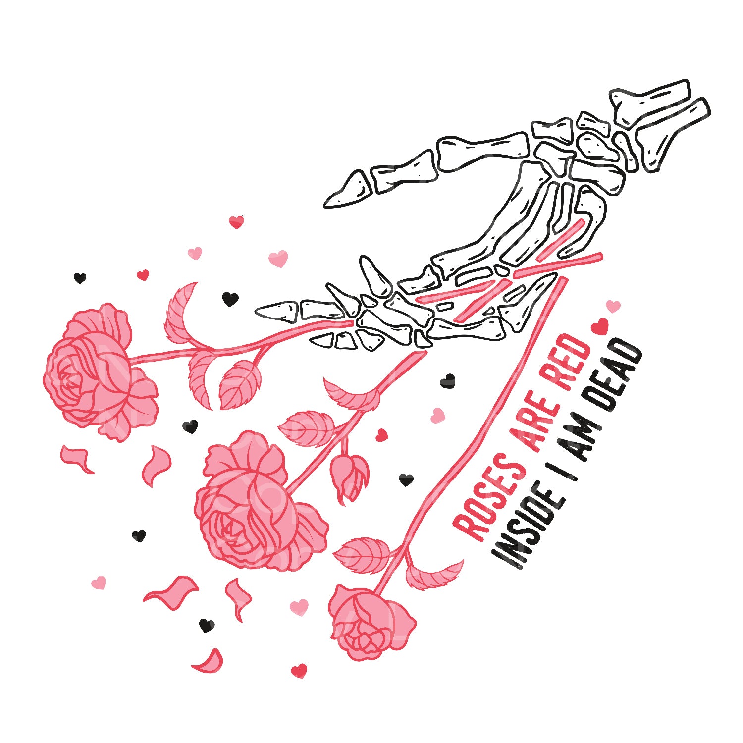 One Skeleton With Roses Skeleton Roses Transfer Film 271 – iheartcustoms