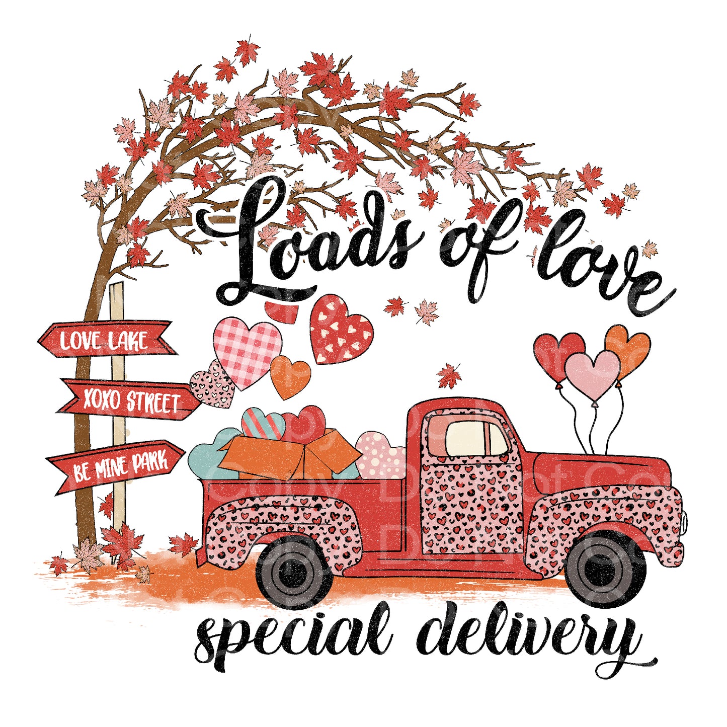 Loads of Love Red Truck Transfer Film 243
