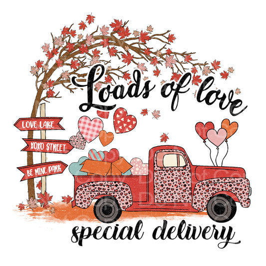 Loads of Love Red Truck Transfer Film 243