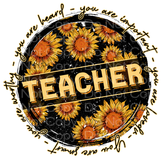 Teacher Sunflower Transfer Film 426