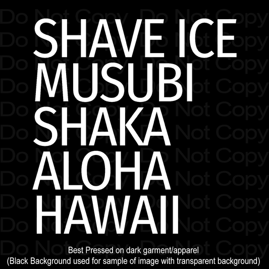 Shave Ice Musubi Shaka Aloha Hawaii Transfer Film 1564